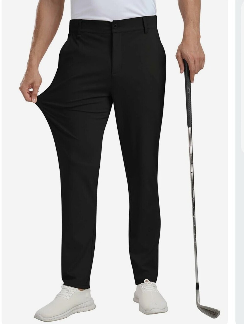 MoFiz Black Stretch Comfort Slim Athleisure Pants Size 36x30 New